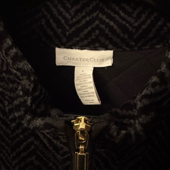 Charter Club Black and Gray Herringbone Vest - Picture 2 of 5